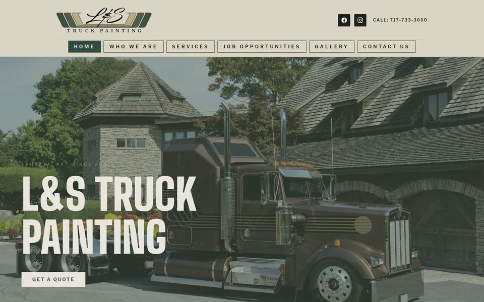 L&S Truck Painting website screenshot