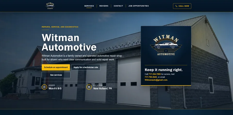 Witman Automotive website screenshot